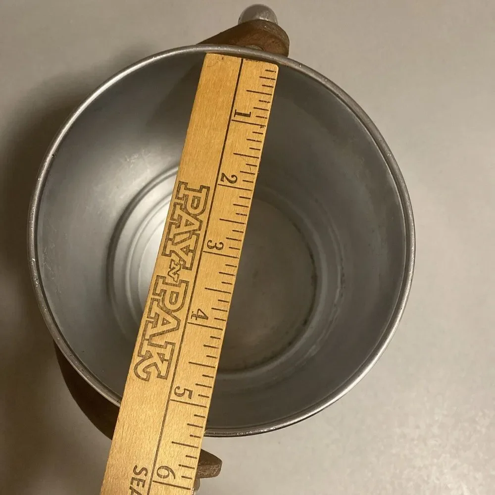 Vintage Manning Bowman Chrome Ice Bucket Wood Handle Meriden Conn.‎ U.S.A.